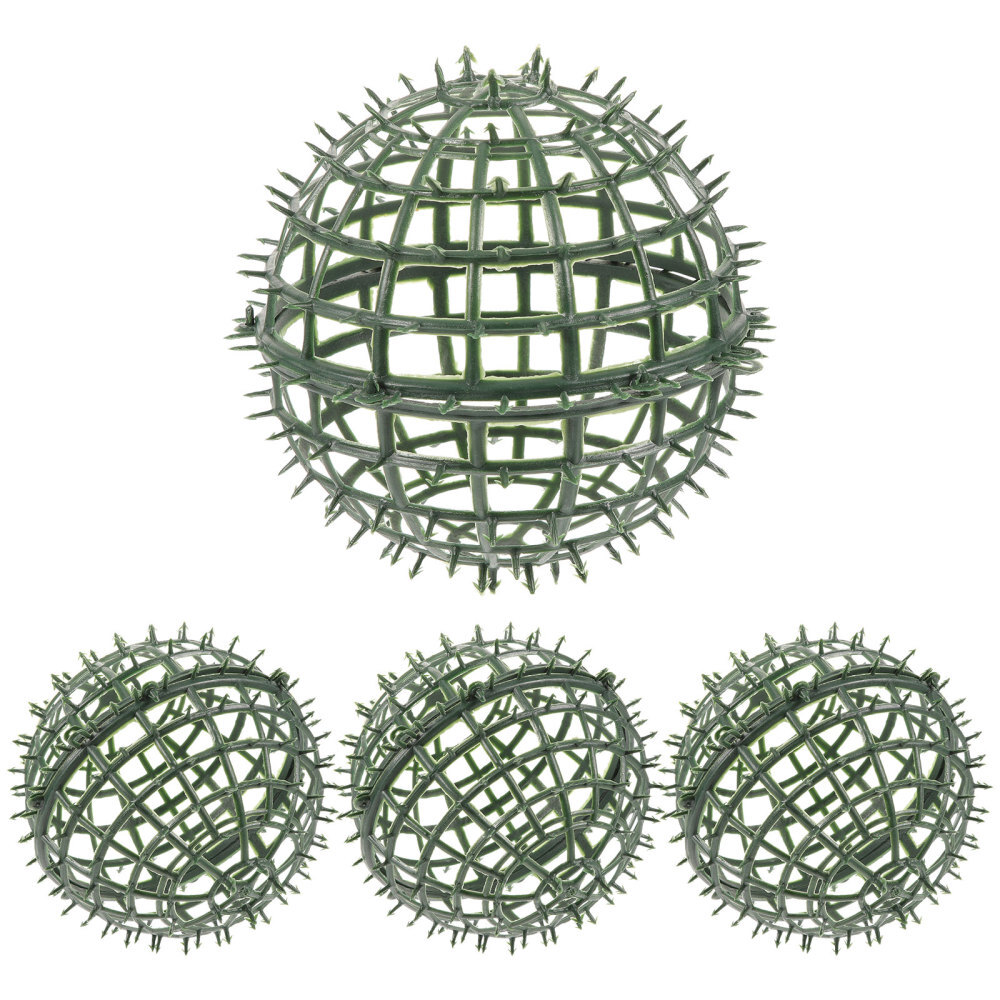 4Pcs Artificial Plant Topiary Balls Cage Wear-resistant Grass Ball Rack Decors