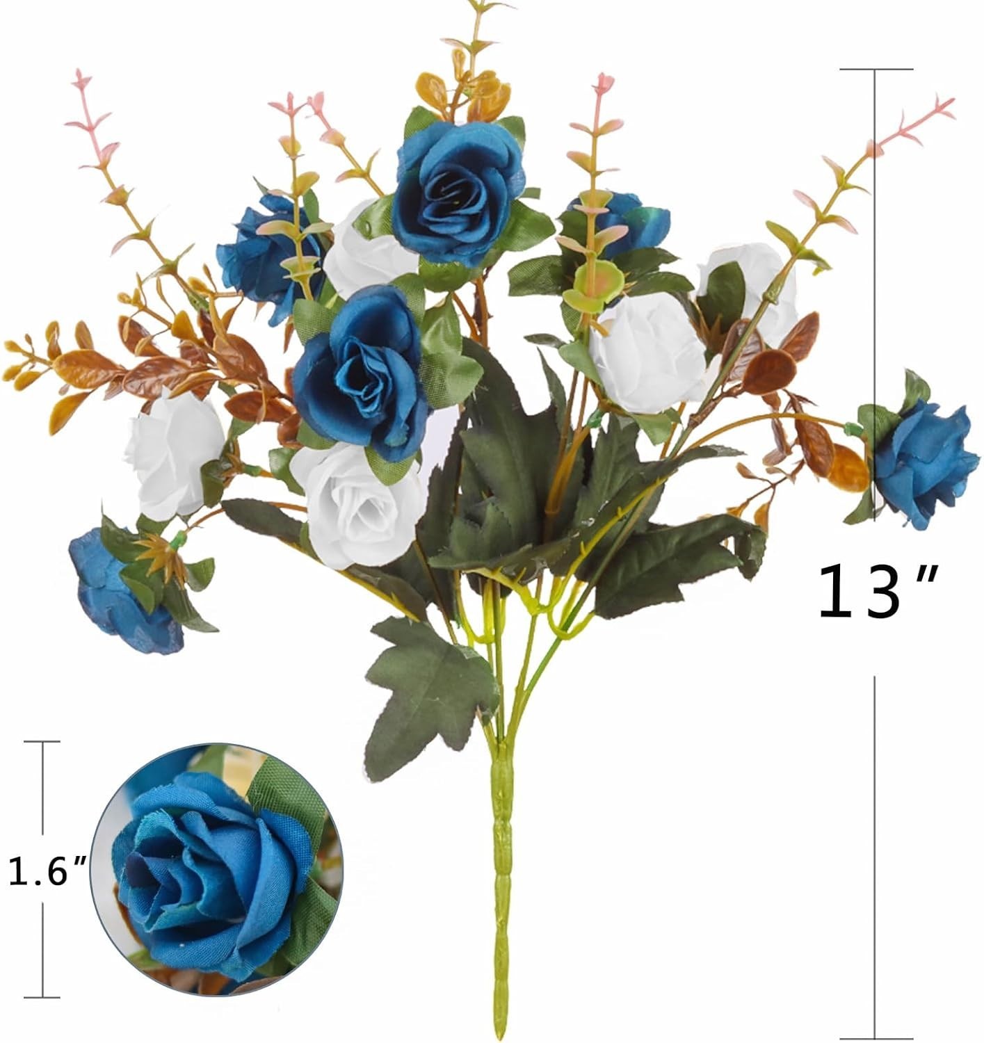 Elegant 24-Piece Dark Blue Silk Roses – Perfect for Home, Weddings, and Events