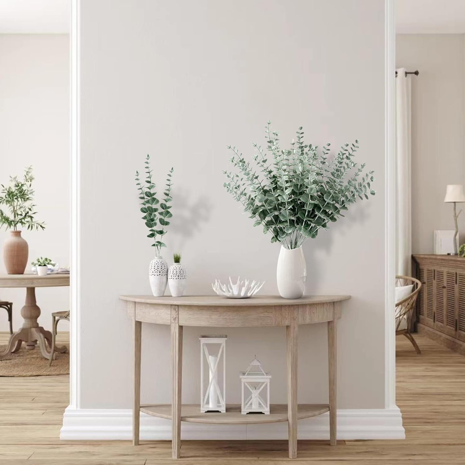 tallos eucalipto artificial hojas falsas para centros de mesa boda decoracion