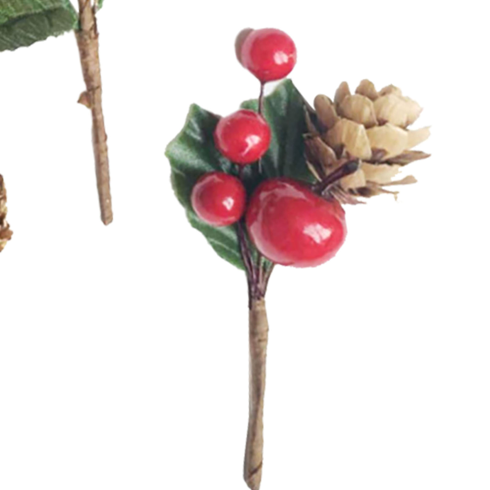 Artificial Flowers Red Berries Pine Cones for Gift Package Wedding Party
