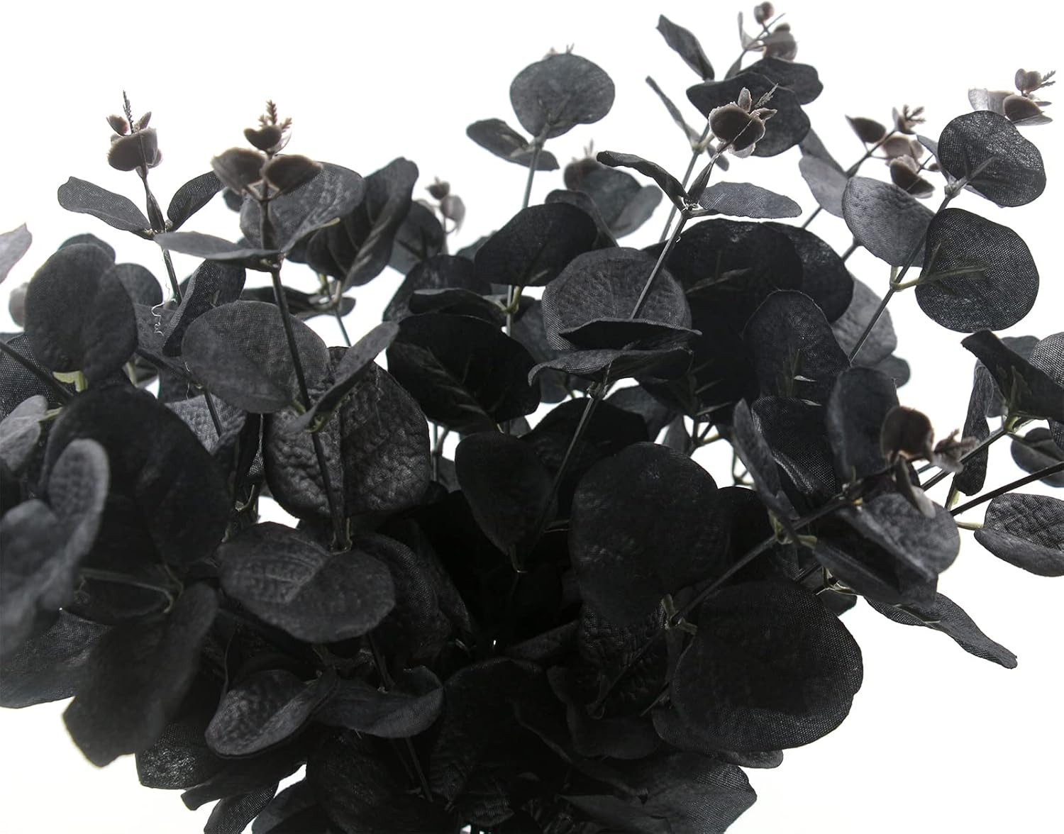 6 Tallos Artificiales De Eucalipto Negro 14 Pulgadas Para Arreglos Florales