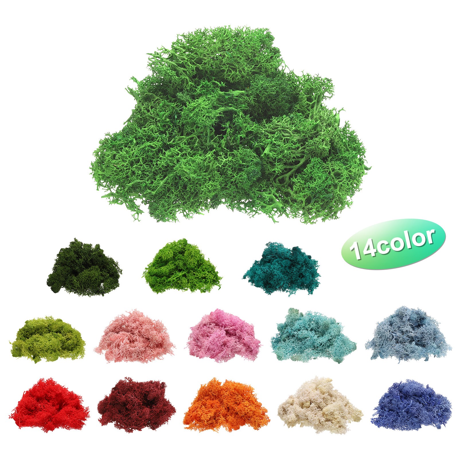 Pack of 1 Preserved Reindeer Moss 4 OZ Fake Moss for Crafts Green