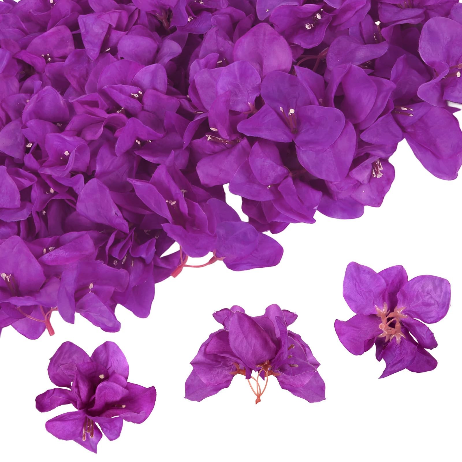 Bougainvillea Artificial Flowers,50PCS Mini Purple Flower Heads Realistic Sil…