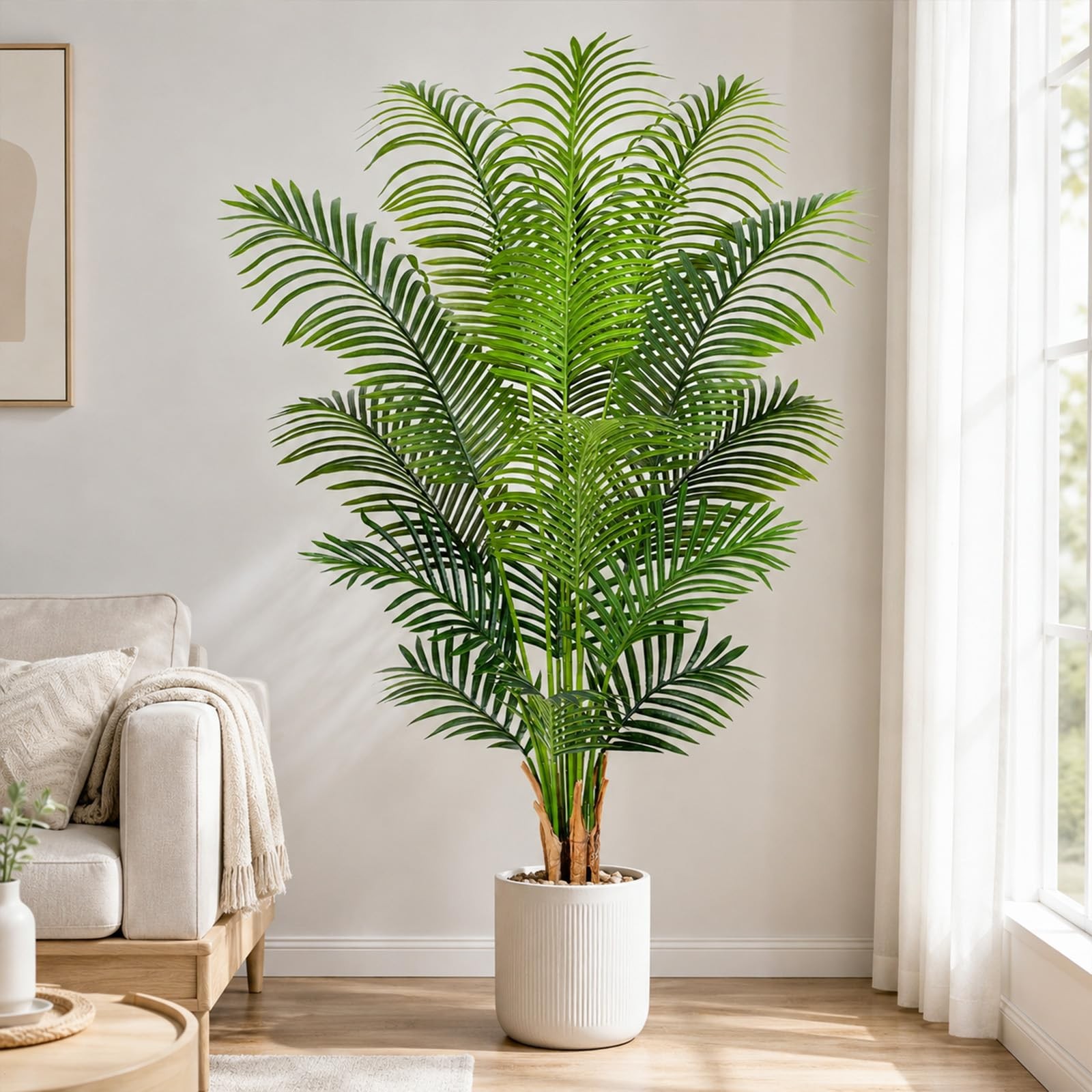 5ft Artificial Palm Tree Indoor Plant Tall Fake Tropical Paradise Palm Tree i…