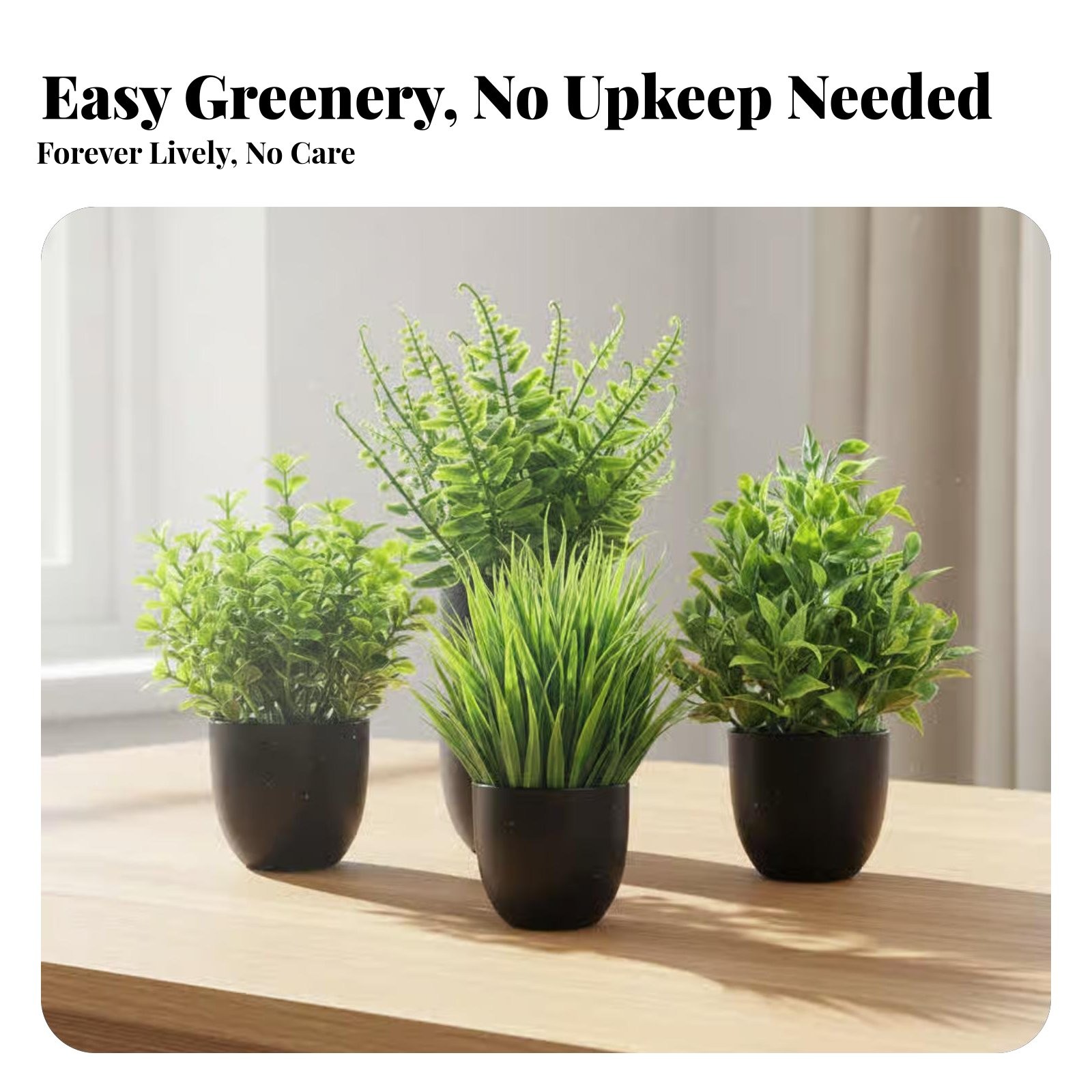 Small Fake Plants Tabletop Ornaments for Indoor Windowsills Office