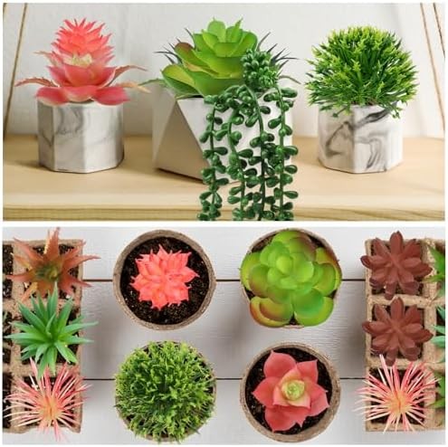 Succulents Plants Artificial, 14pcs Colorful Succulents Plant, Mini Fake Succule