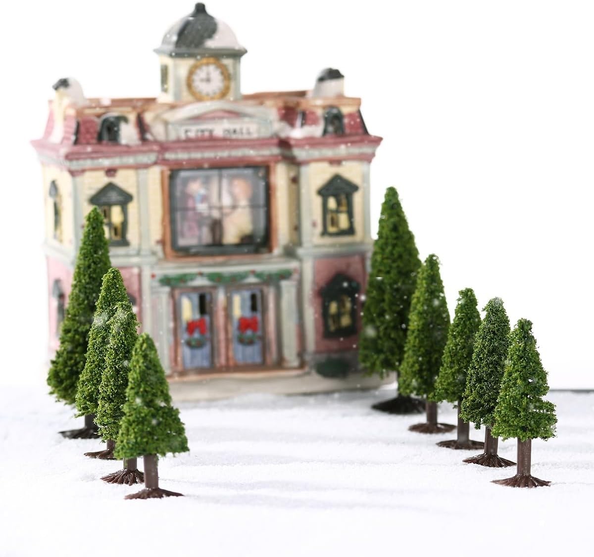 15pcs Model Trees Mixed Miniature Tree 2.36-3.93 Inch Artificial Pine Fake Ce…