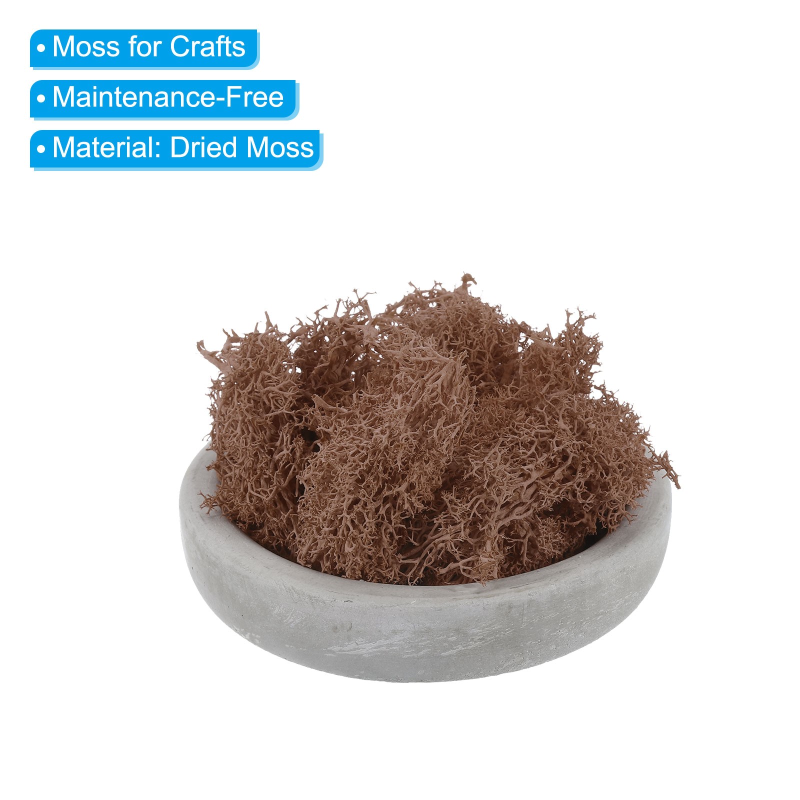 7 OZ Fake Moss, Preserved Decorative Moss with Box for Potted Plants, Coffee