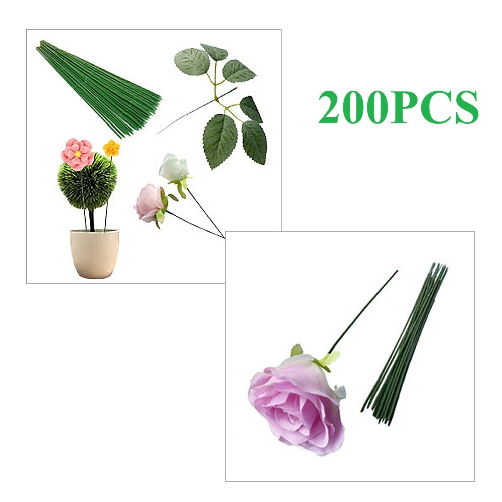 200 PCS 7″ Plastic Floral Stem Plastic Flower Stems Artificial Floral Rod Flower