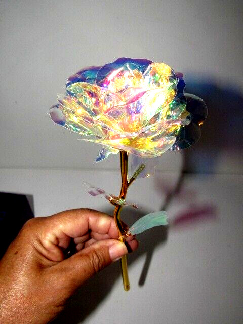 24K Long Stem Gold Rose in Purple Gift Box For THE LADY IN YOUR LIFE