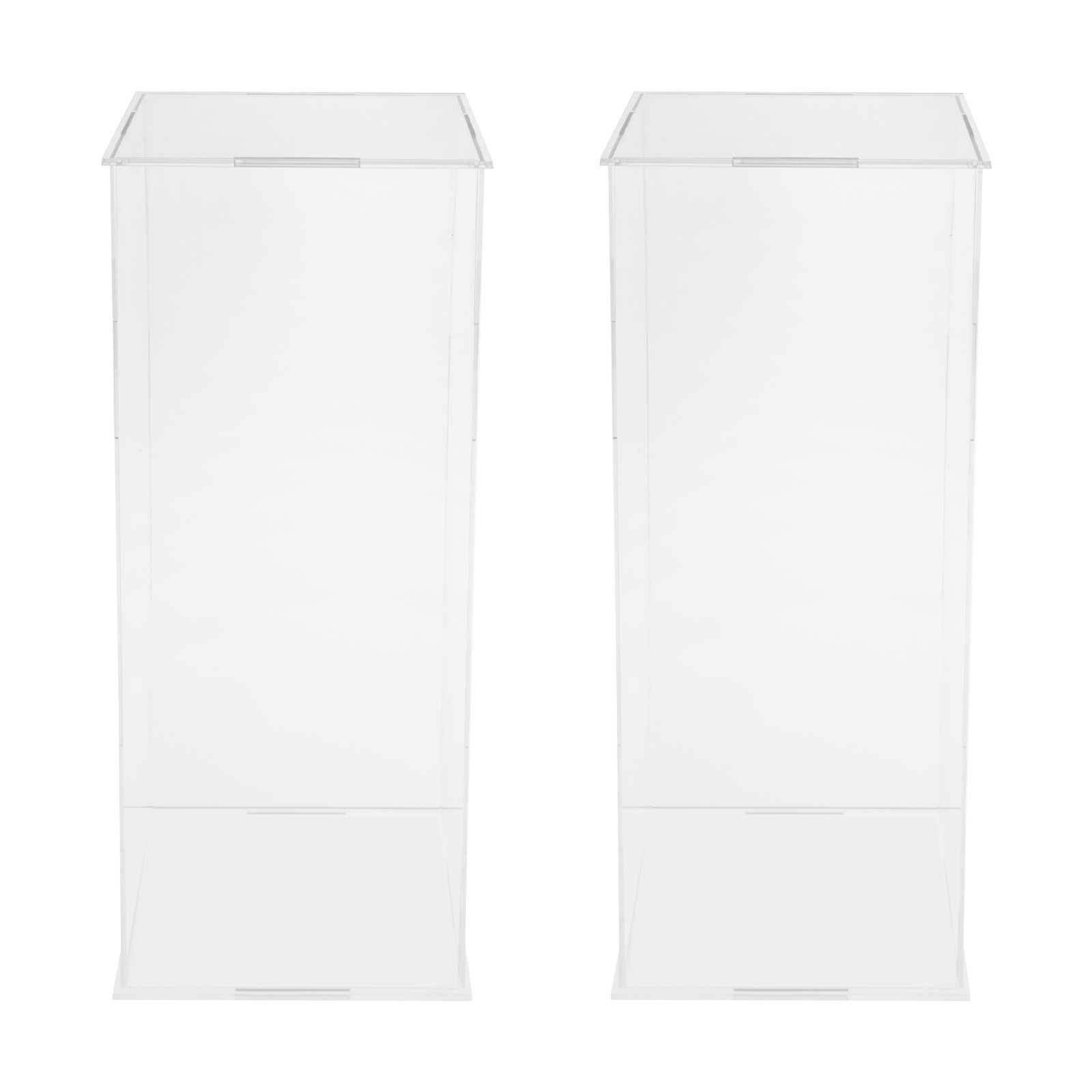 30*30*80cm Acrylic Flower Stand 2pcs Clear Display Flower Tower For Weddings