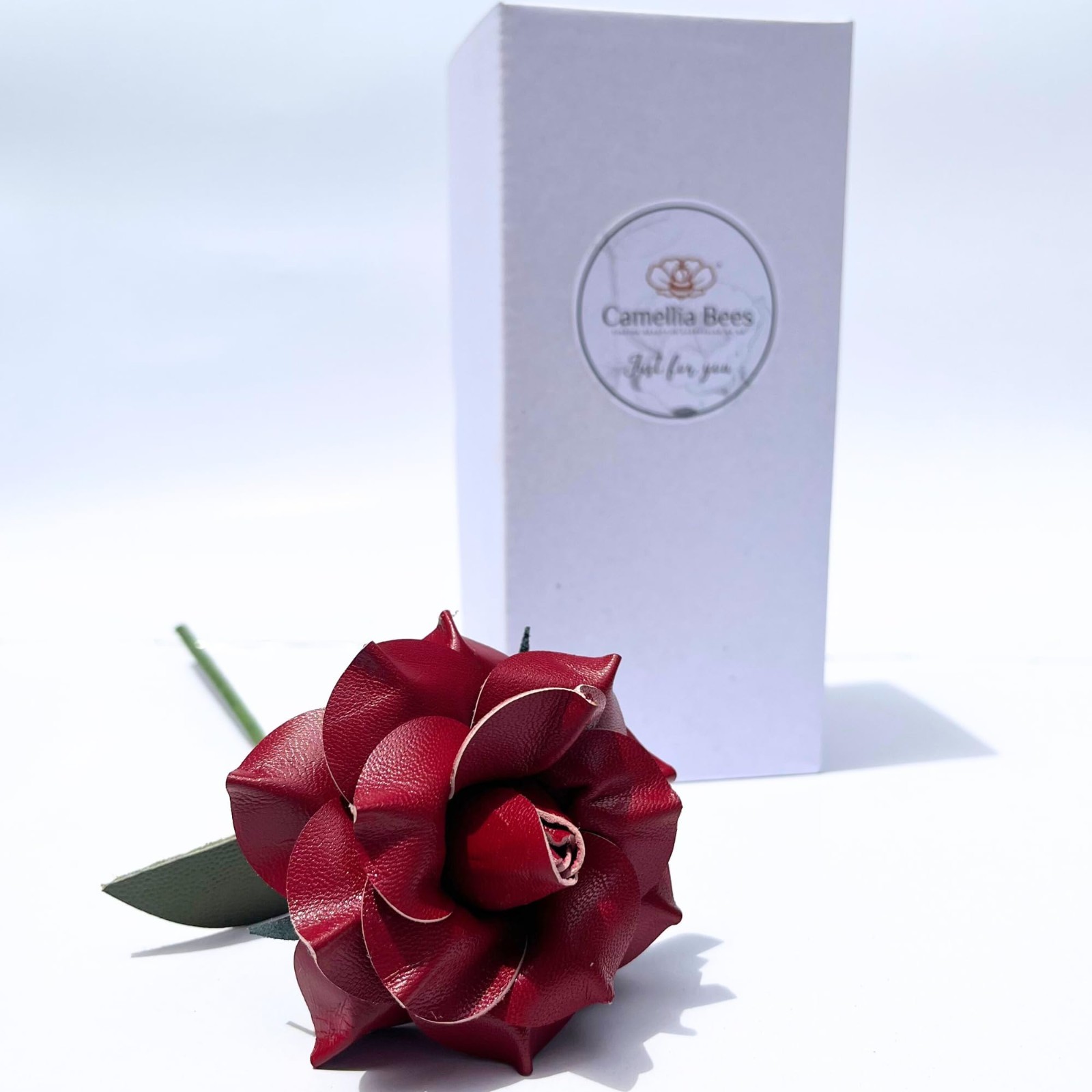 Handmade Leather Rose Gift – Genuine Flower for 3rd Anniversary, Valentine’s Day