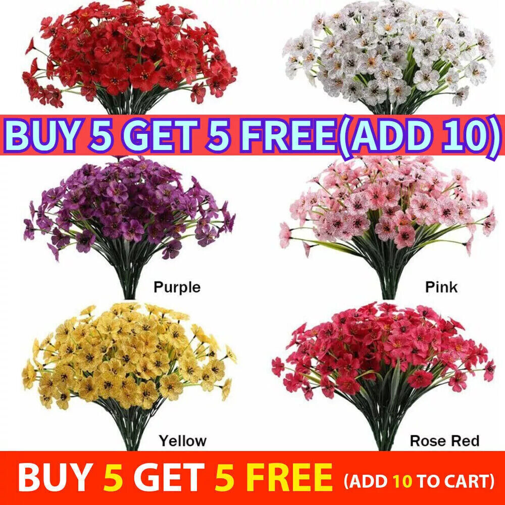 51 heads Artificial Flowers Plastic Plants Wedding Xmas Garden Decor Outdoor