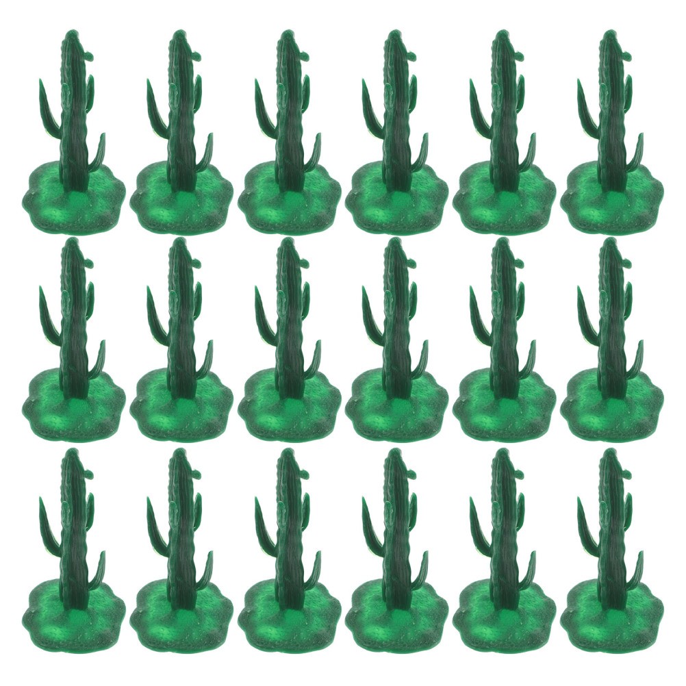 40 PCS Simulated Cactus Mini Artificial Figurines Miniature Fake Toy Craft