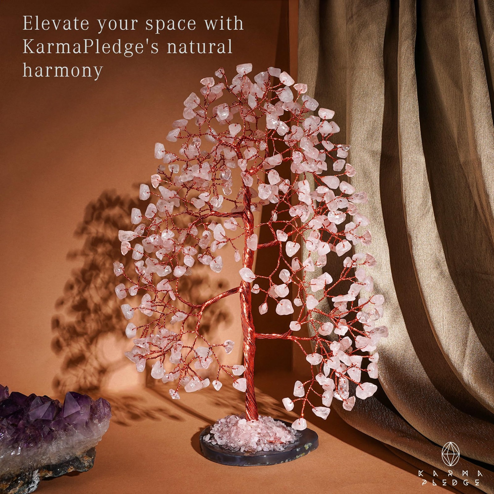 Rose Quartz Crystal Tree of Life Birthday Gifts for Women, Men, Frineds, Hand…