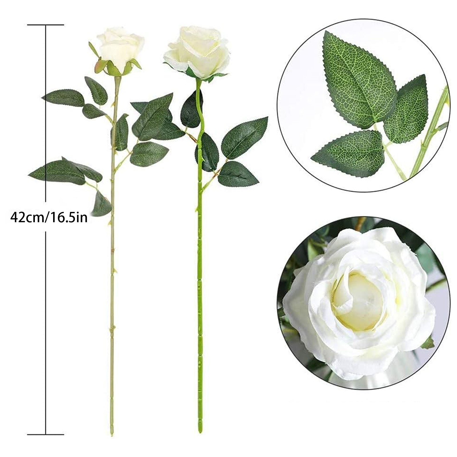 3Pcs Silk Roses Artificial Flowers Realistic Bouquet Home Decor valentine