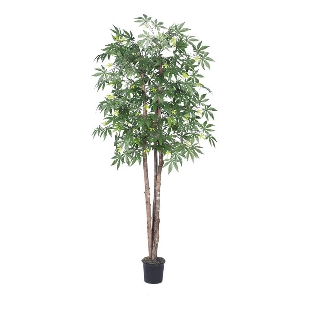 Vickerman 6′ Artificial Japanese Maple Deluxe Tree with Black Pot in Green