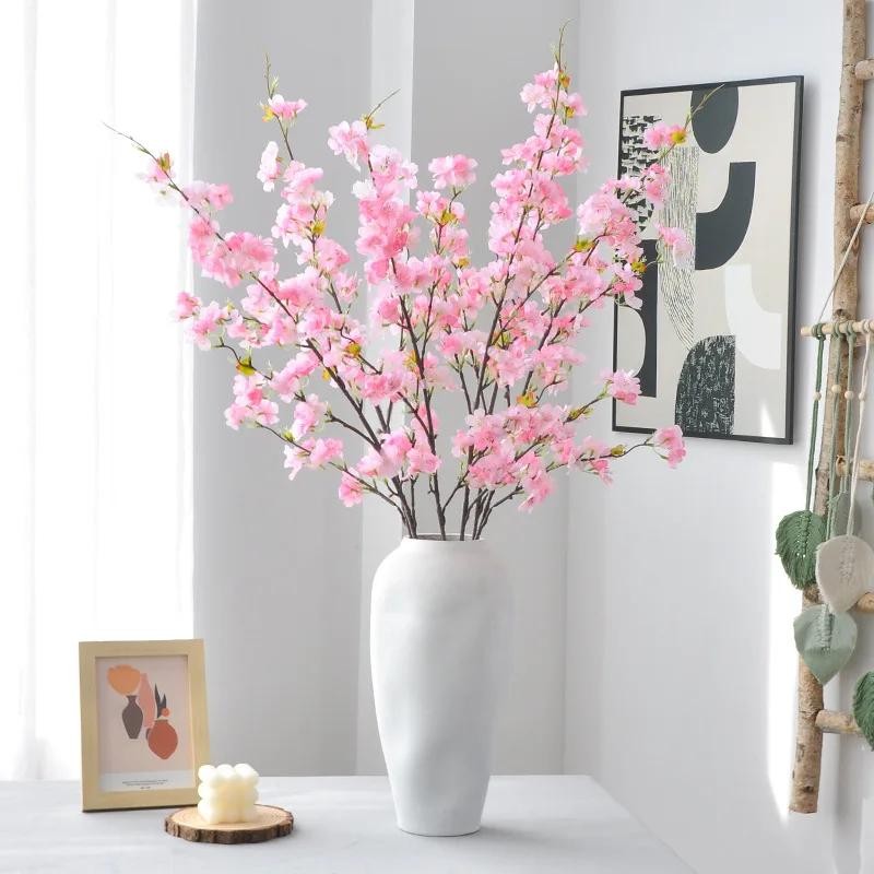 107CM Artificial Cherry Blossom Branch Wedding Arch Background Decor Faux Flower