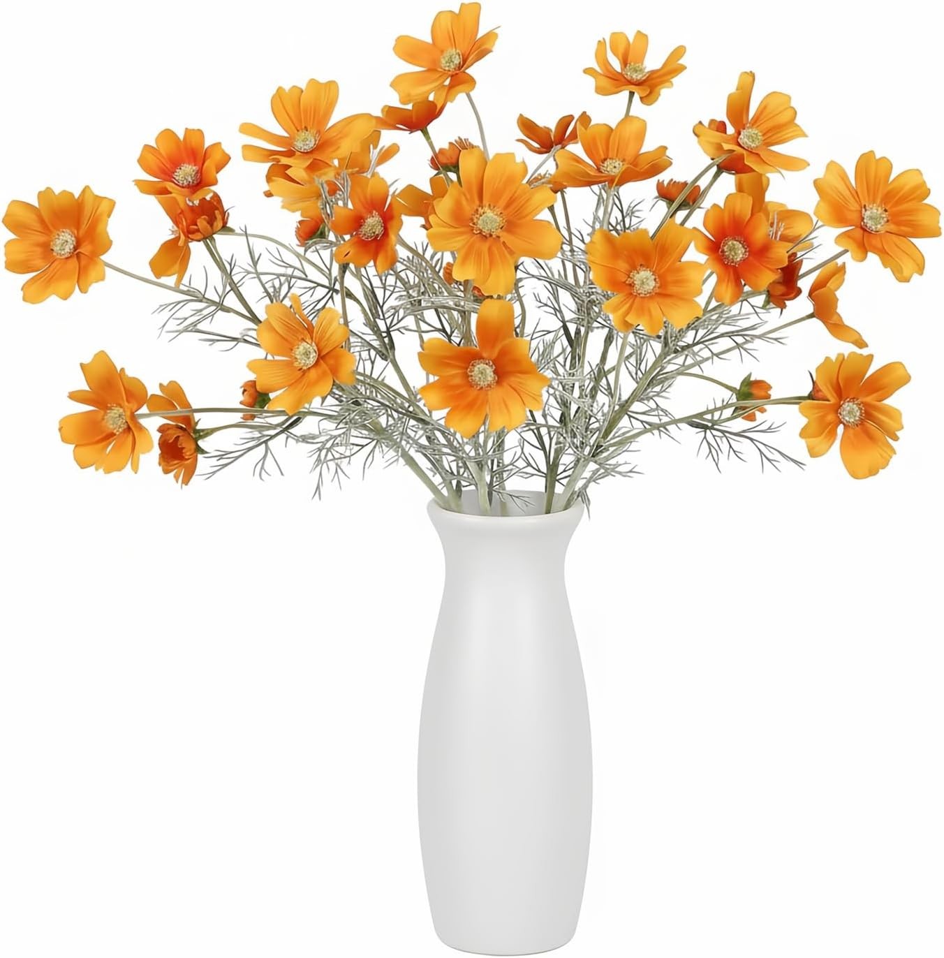 4 Pcs 24″ Tall Artificial Cosmos, Silk Flocked Bendable Stems Vase Decor
