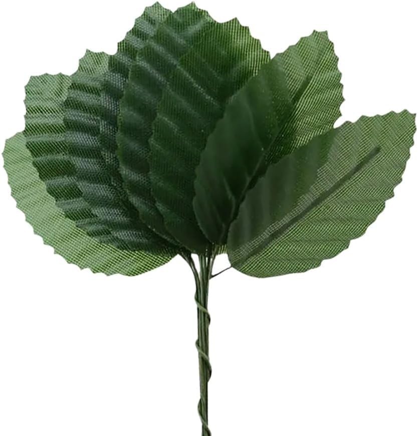 10Pcs Artificial Leaves for DIY Crafts, Faux Silk Greenery with Bendable Stem…