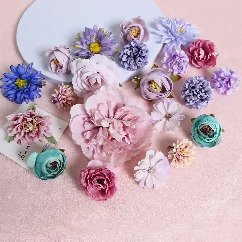 3/21Pcs Mixed Artificial Flowers Silk Rose Fake Flowers for Home Room Wedding De