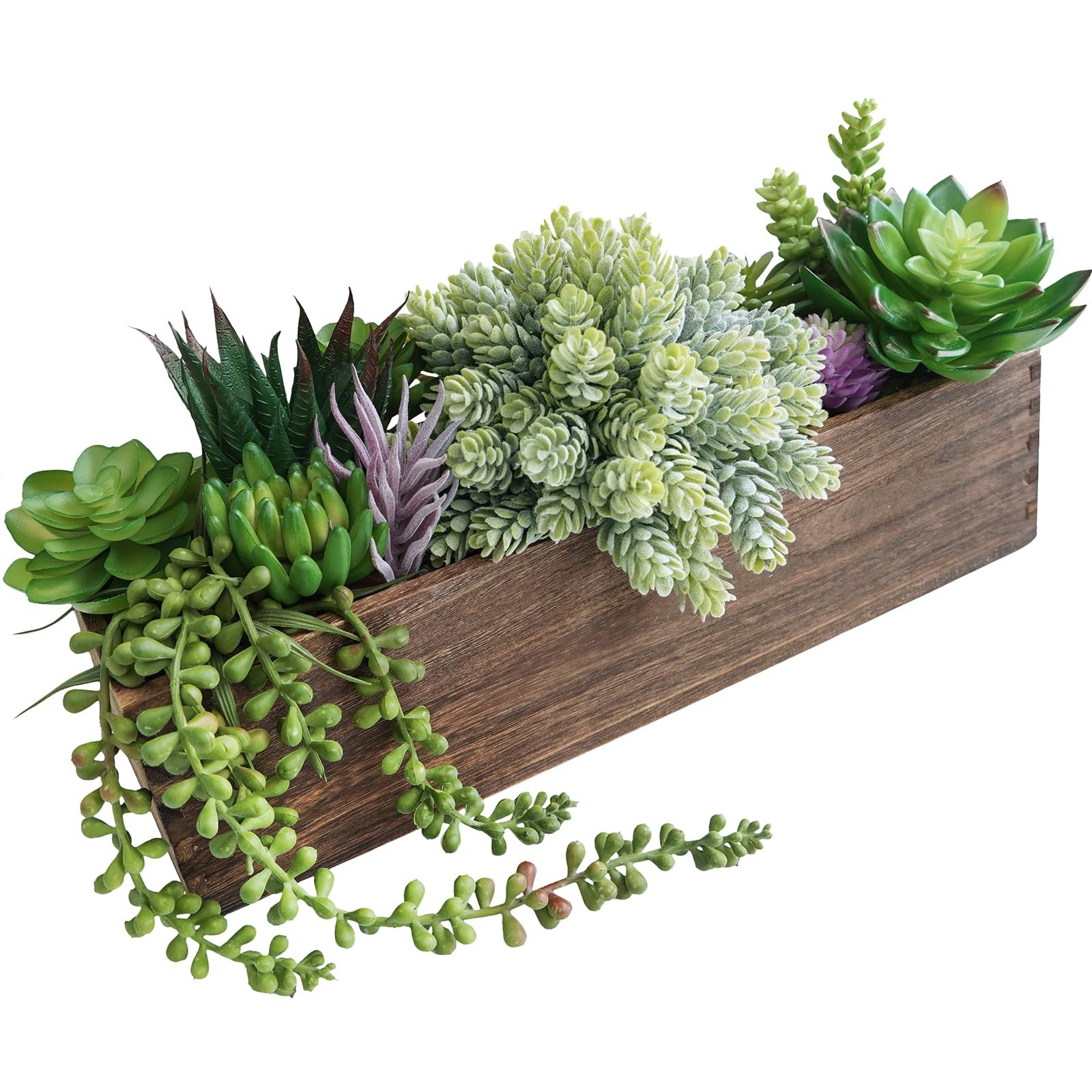 Winlyn 15″ Assorted Artificial Succulent Arrangement Succulents in Rectangular