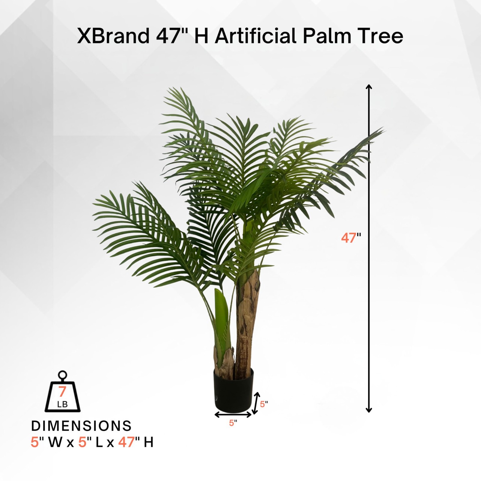 4ft Artificial Palm Tree – Realistic Tropical Indoor Plant, Home Decor, Lifelike