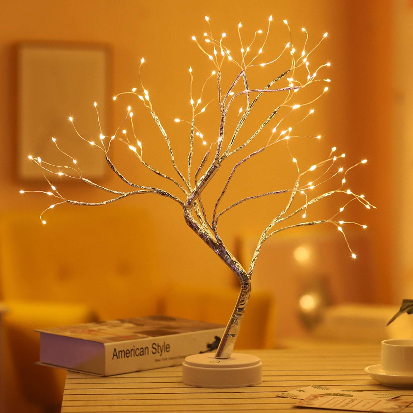LED Branch Lights 108 LEDs New Silver Copper Wire Tree Branches LED Bonsai Ta…