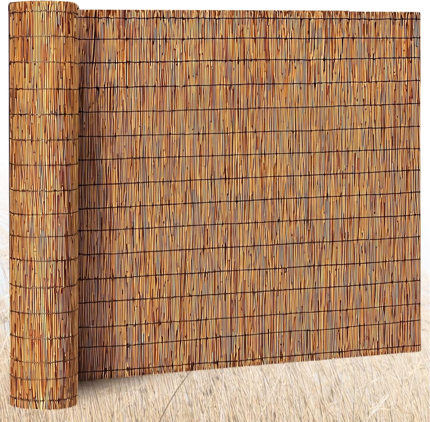 1 Pcs 4 X 30 Ft Reed Fence Roll, 85% Shade Bamboo Privacy Screen, Natural Decora