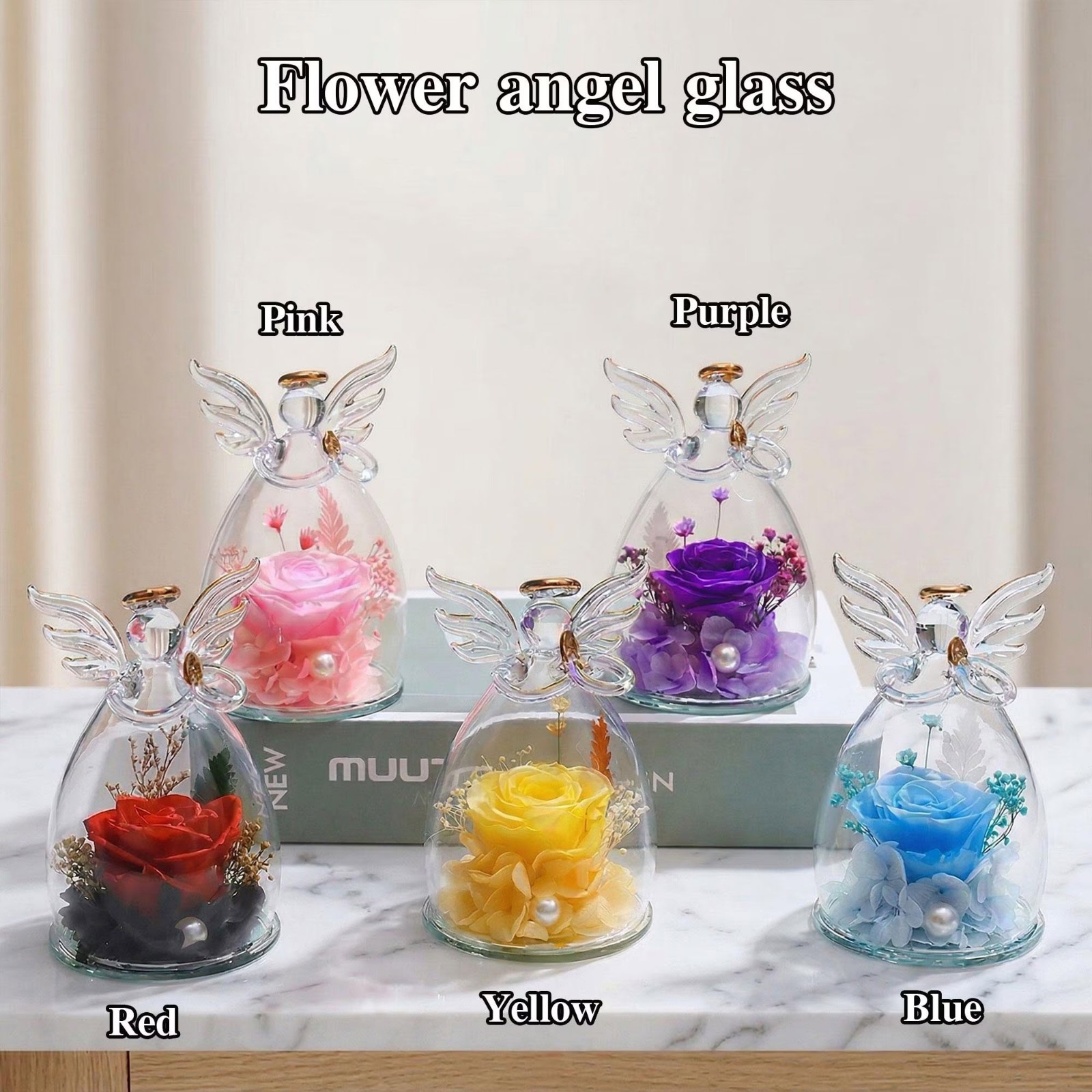 Custom Graduation Rose Angel Dome, Personalized Class of 2026 Gift, Glass Flower