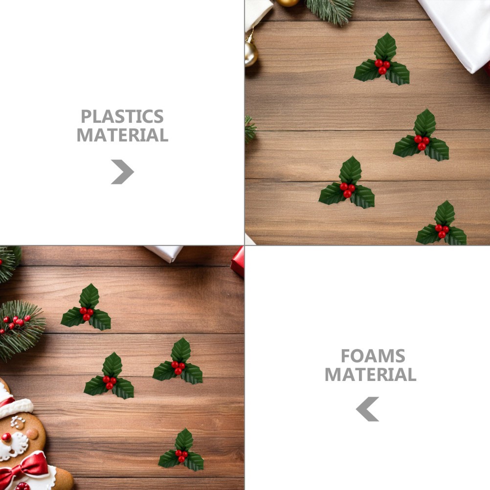 50 Pcs Artificial Red Berry Stems Christmas Tree Decorations Garland