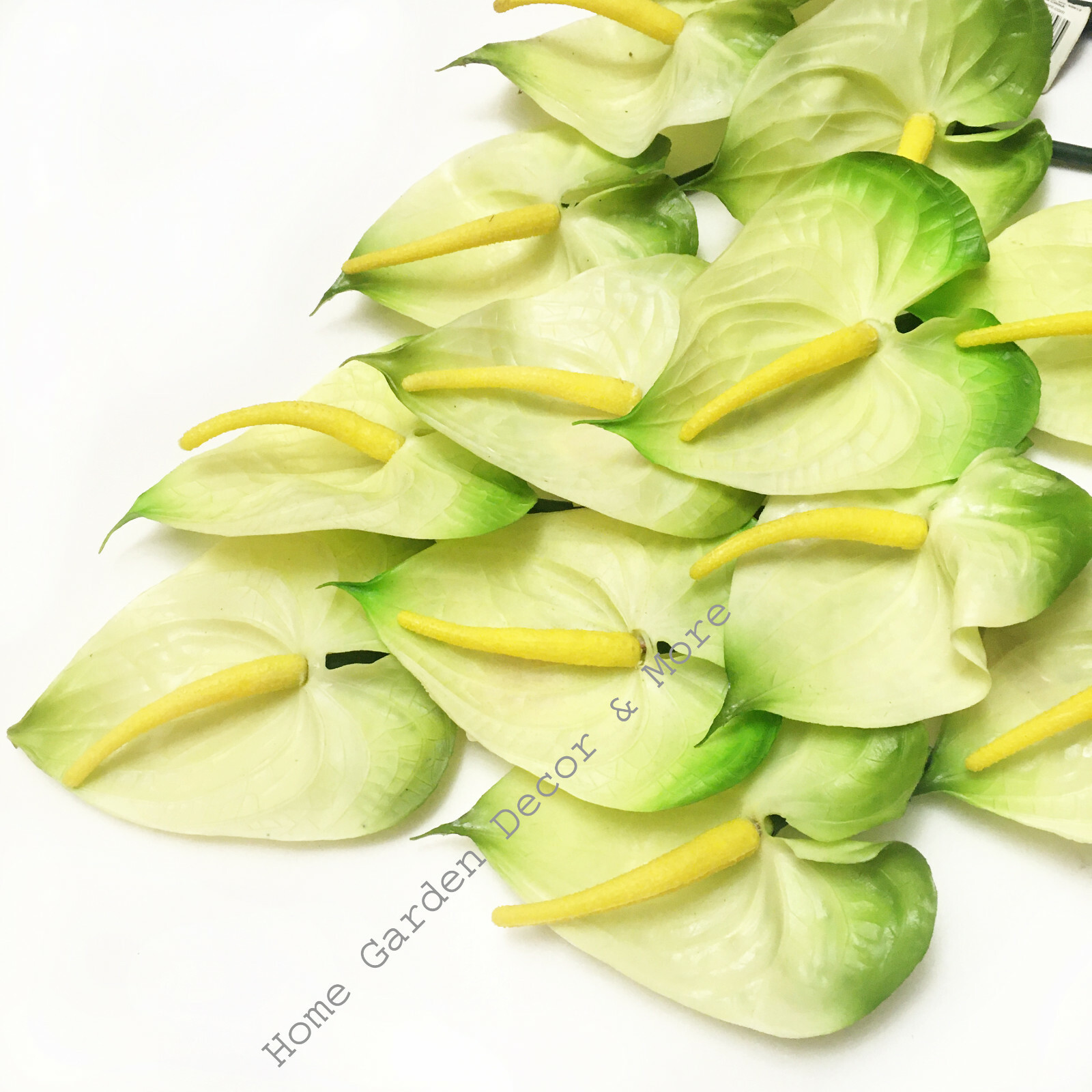 Realistic 21″ GREEN White Anthurium Stem Flower Floral Tropical Artificial Fake