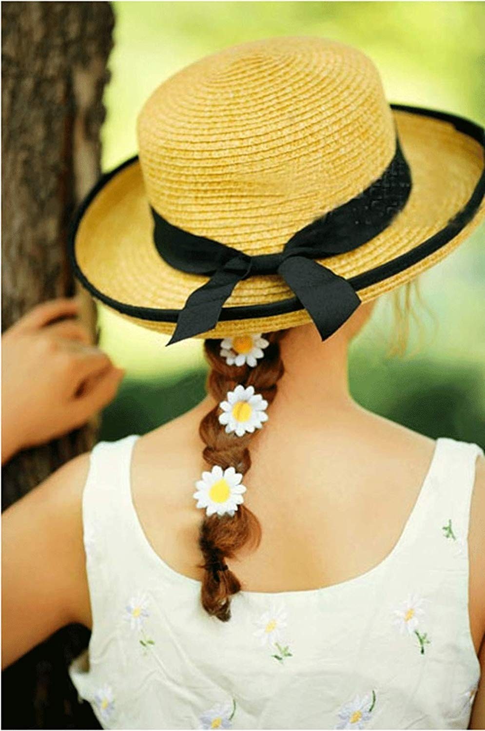 200PCS Fabric Daisy Flower Heads, 1.5 Inch White Artificial Daisies