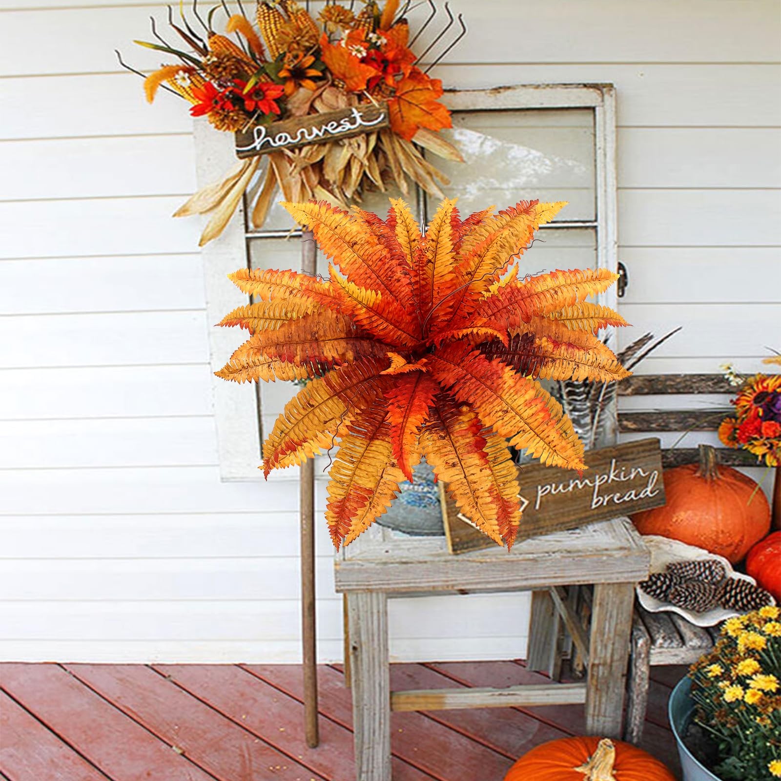 Artificial Fall Plants Artificial Fall Ferns for Outdoors, Set of 2 Bouquets …