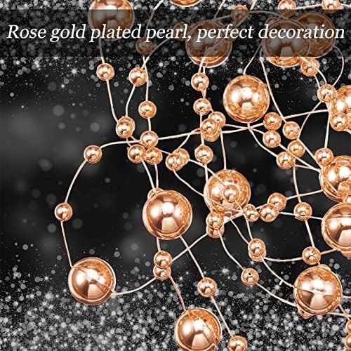 Artificial pearl bead garland floating candle vase decor