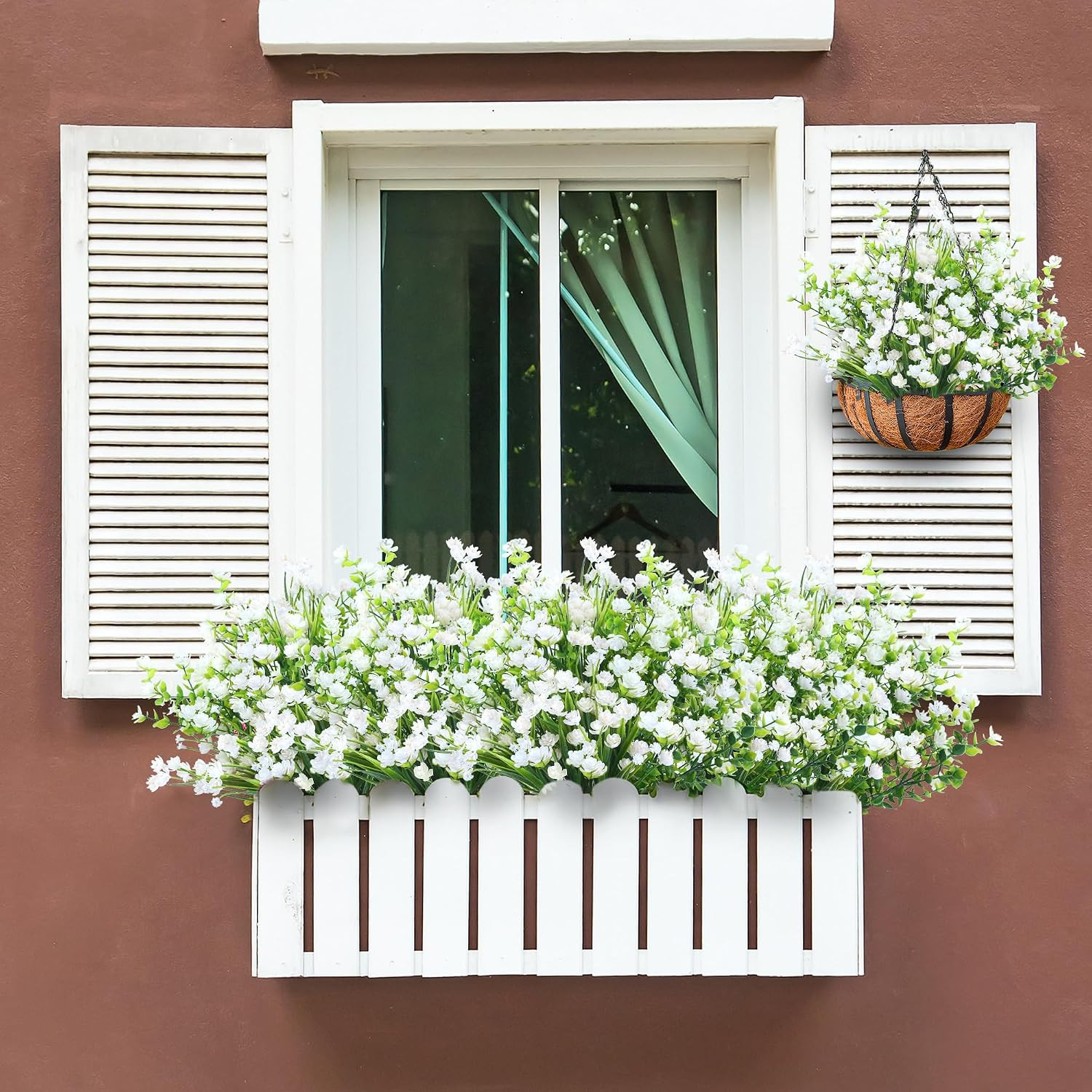 Sggvecsy Artificial Flowers for Outdoors 12 Bundles UV Resistant Boxwood Shrubs