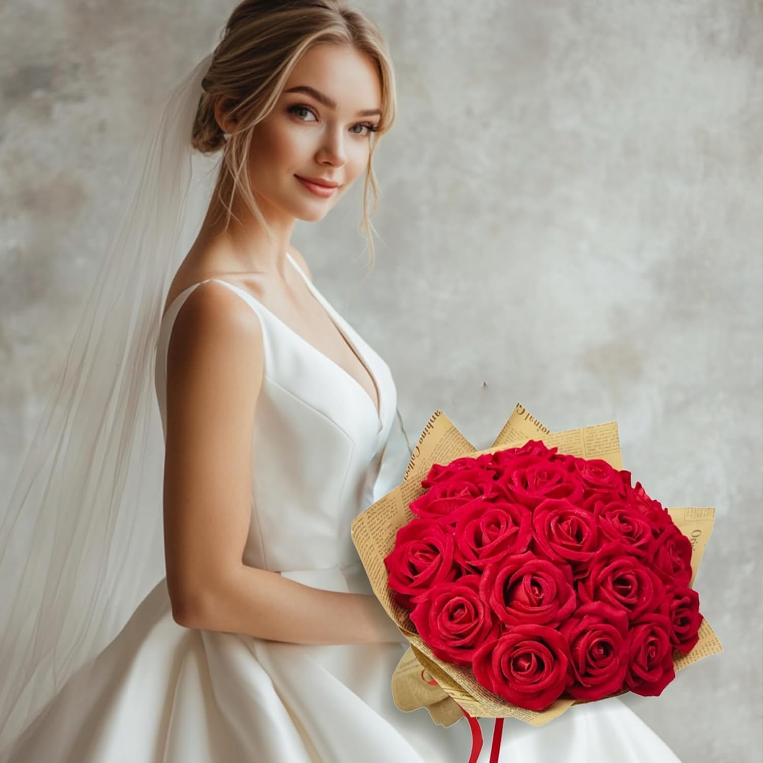 Maintenance-Free 10 PCS Velvet Red Flowers – Perfect for Bouquets & Centerpieces