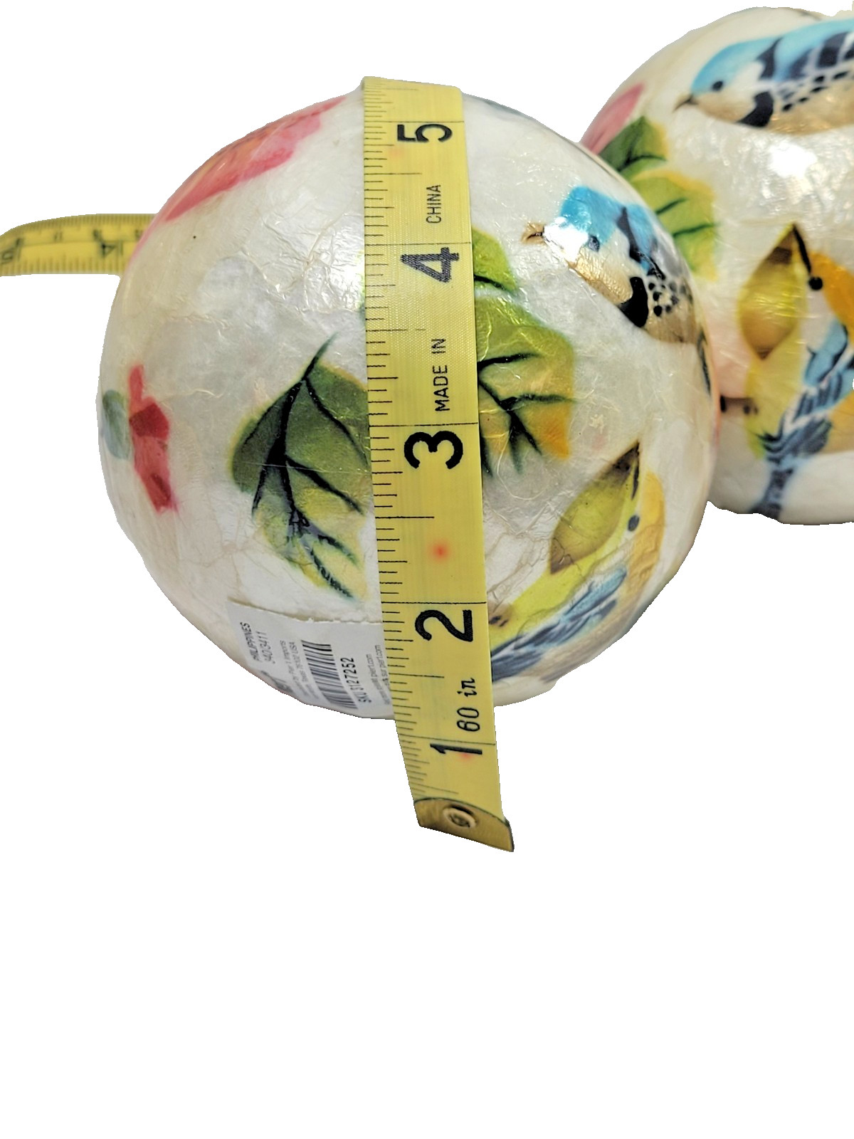 Pier one decorative Balls 2 w/ Birds 1 w/ Paisley print