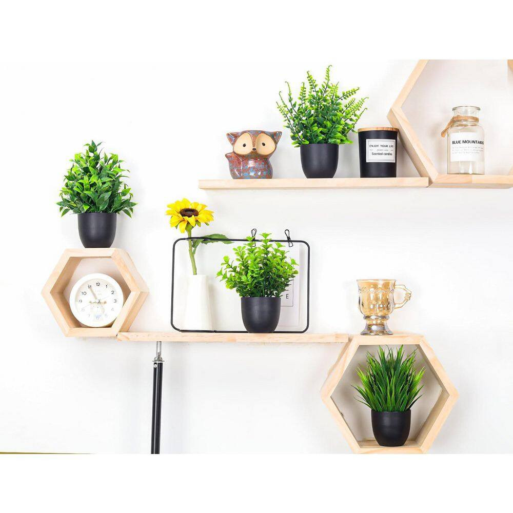 9.84 In. H Black Artificial Plant Set of 4 for Home and Office Decor