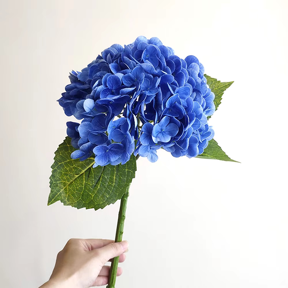 Blue Artificial Hydrangea Flowers Real Touch Artificial Hydrangea Branches Decor