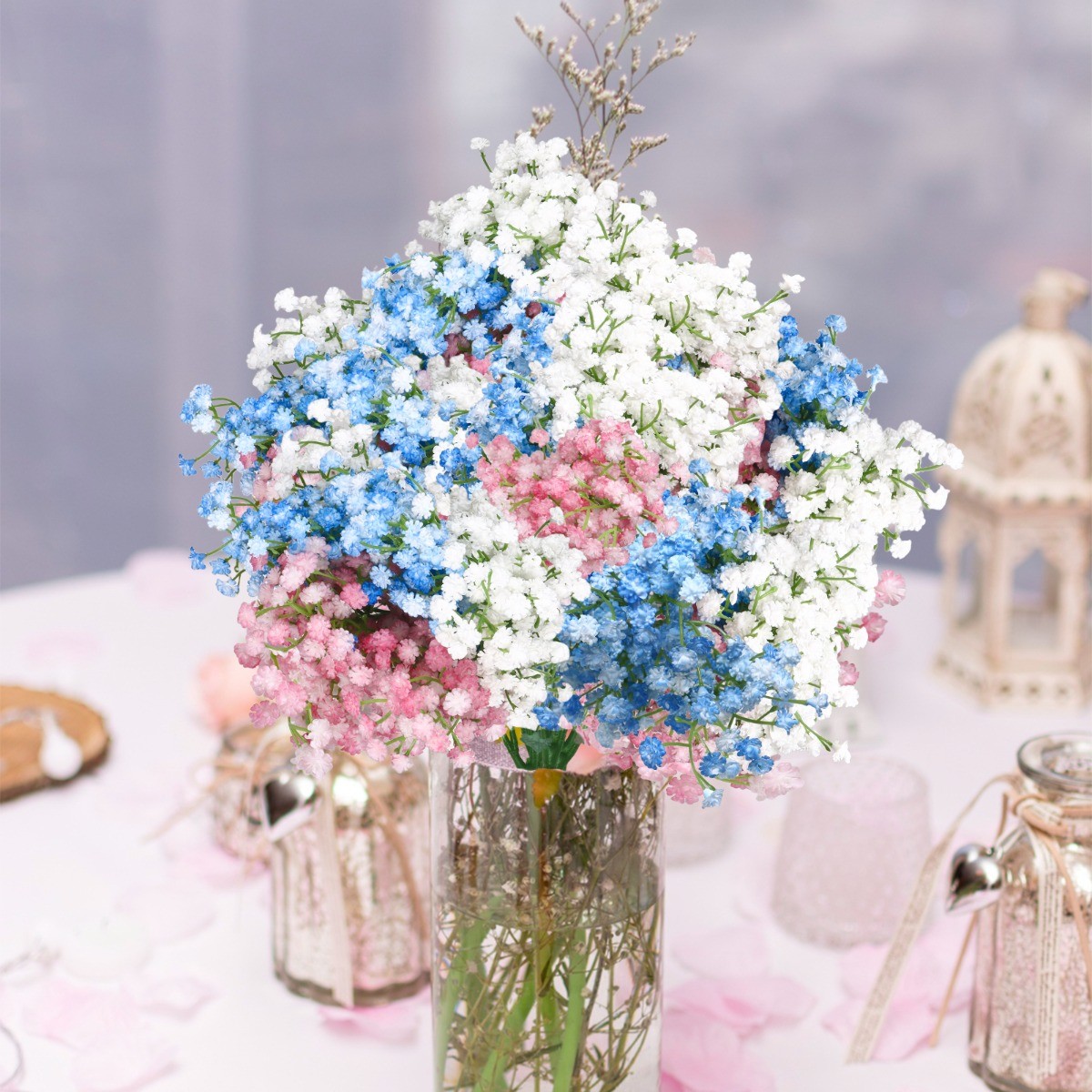 18Pcs Artificial Fake Babys Breath Flowers Faux Gypsophila Wedding Home Decor