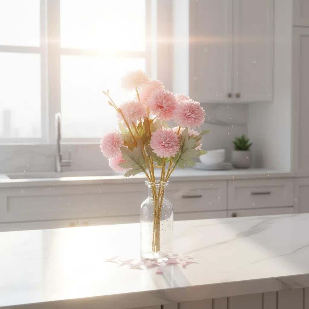 6 Stems Silk Pink Kiku Flowers