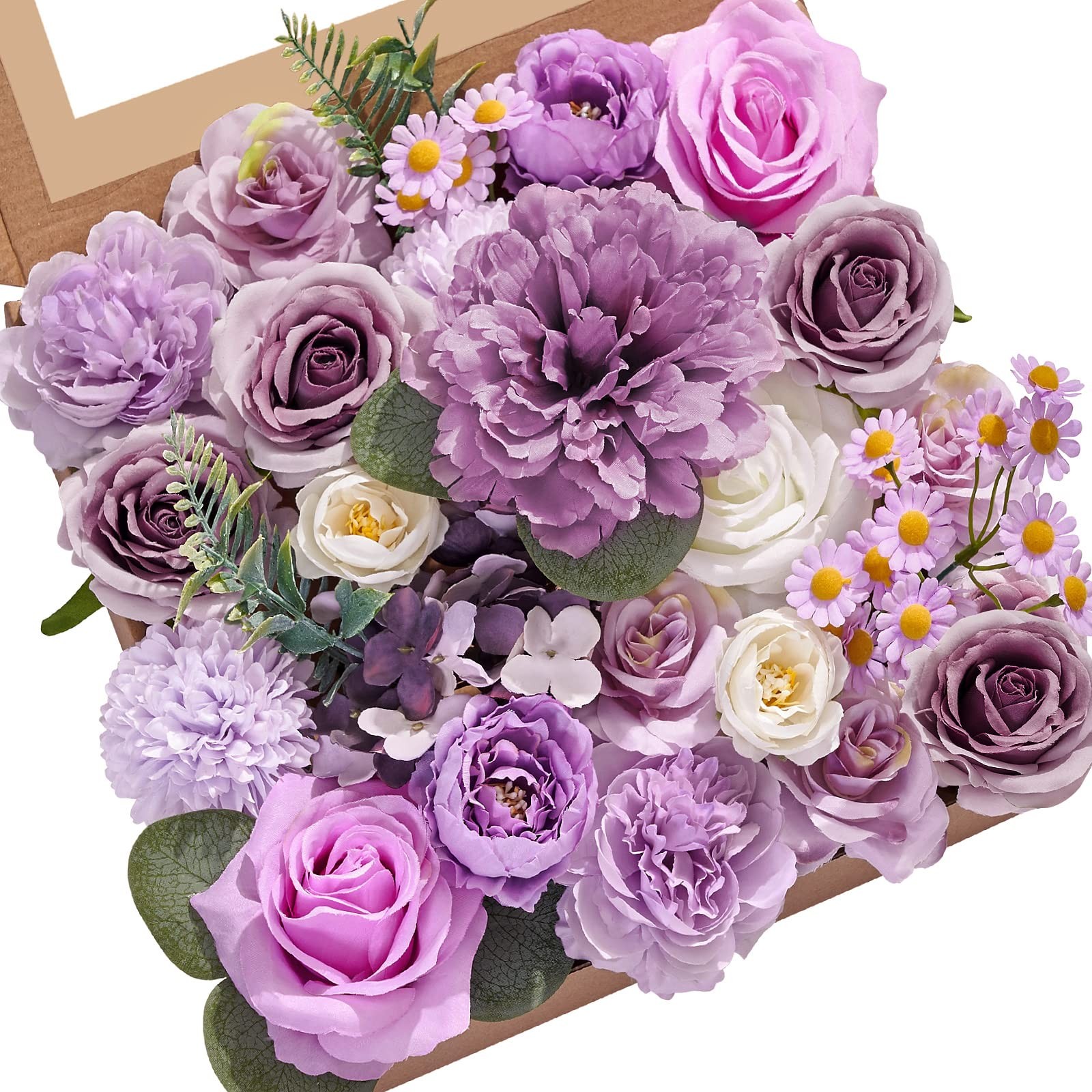 Serwalin Artificial Flowers Silk Flowers Wedding Cake Flowers Purple Fake Flo…