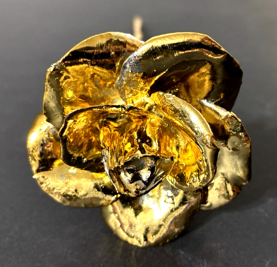 Real Rose Preserved and Dipped in 24K Gold – with Box