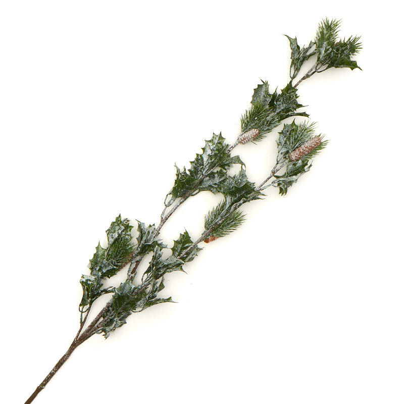 36″ Winter Frosted Artificial Holly and Pine Spray