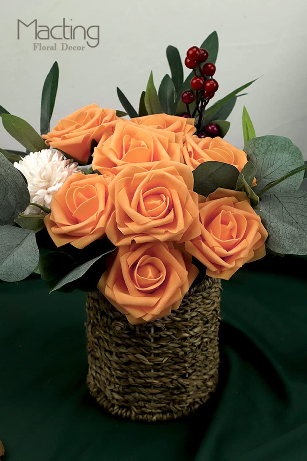 Artificial Flower Roses 30pcs Real Touch Fake Foam Roses with Stems for DIY B…