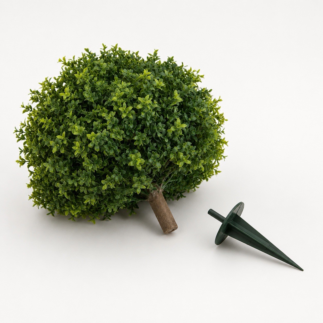 27” UV Artificial Boxwood Topiary with Integrated Ground Stake Indoor/Outdoor