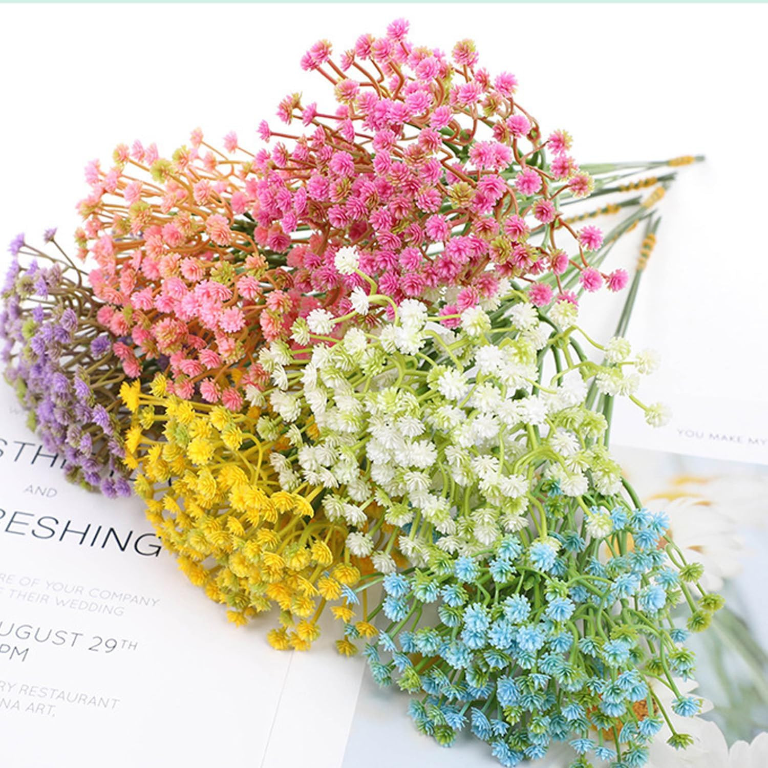 Artificial Flower 12PCS Plastic Babys Breath Table Decoration Wedding Deco Indoo