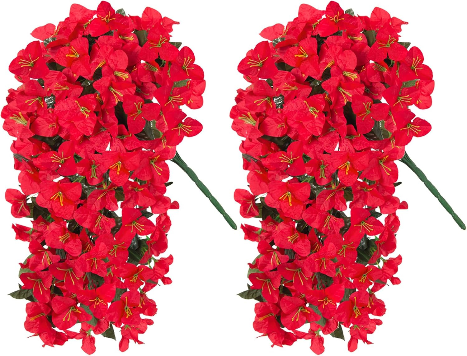 2 Pcs Artificial Faux Bougainvillea Flowers Plants for Outdoor outside Summer De