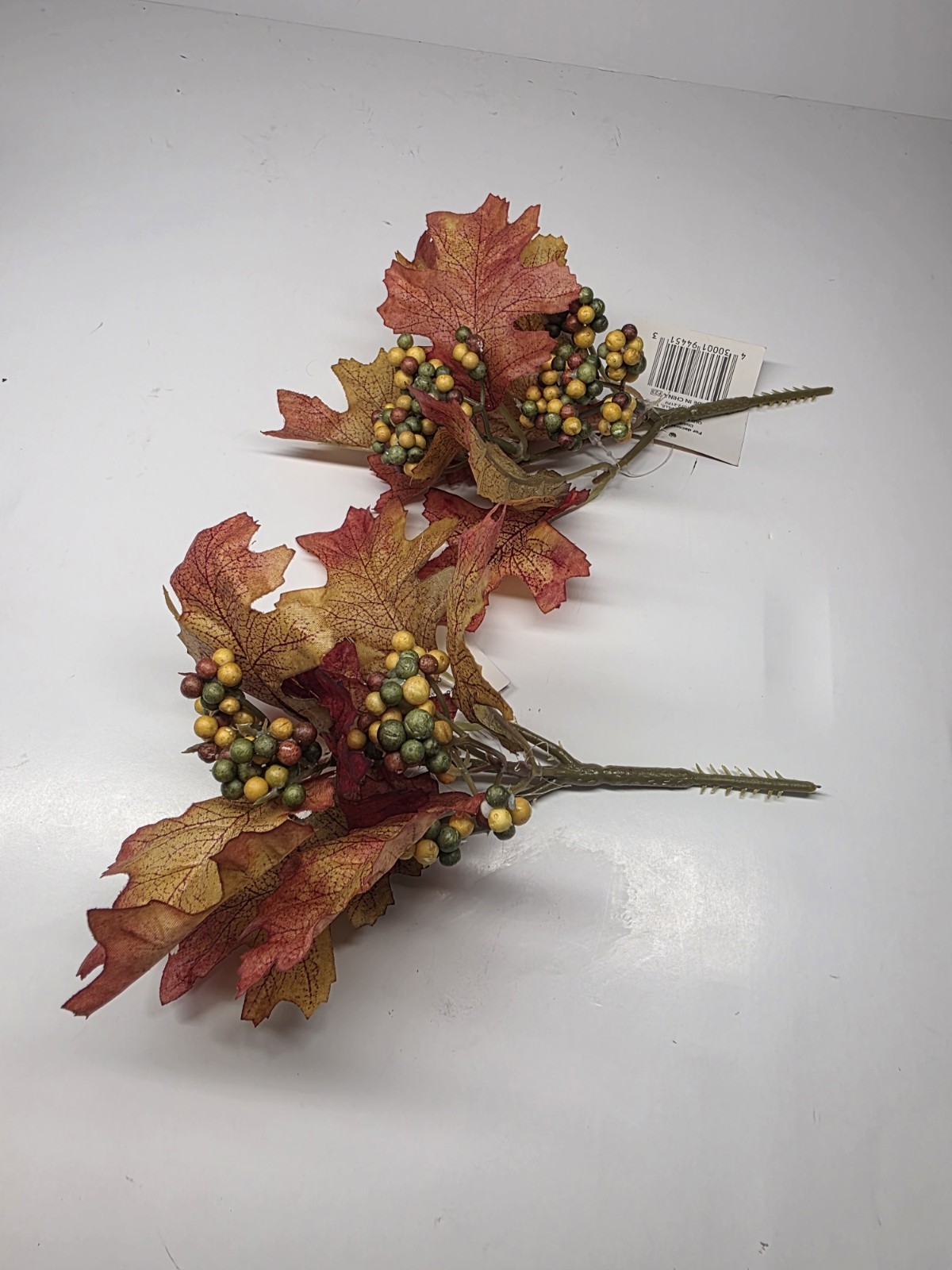 Artificial Fall Picks Orange Stems Assorted Maple Leaves Branches Berrys